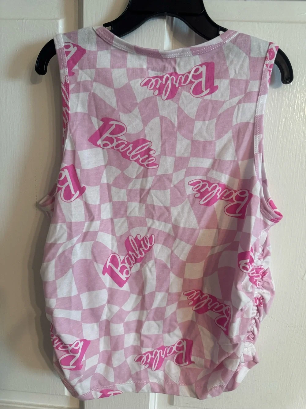 Old Navy Pink & White Barbie Checkerboard Tank